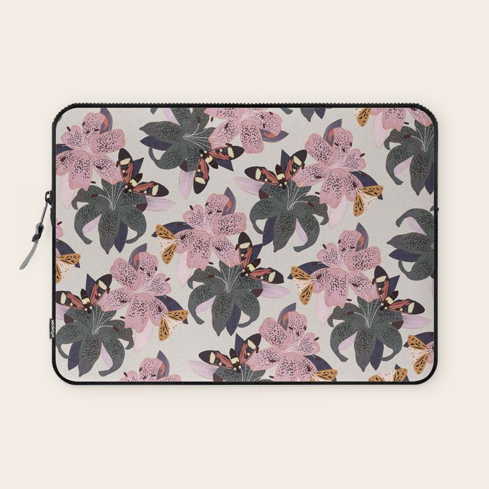 Lilies and butterflies insects Laptop Sleeve Gallery Image 1