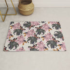Lilies and butterflies insects Rug Gallery Image 1