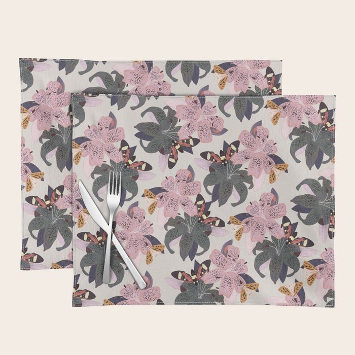 Lilies and butterflies insects Placemat Gallery Image 1