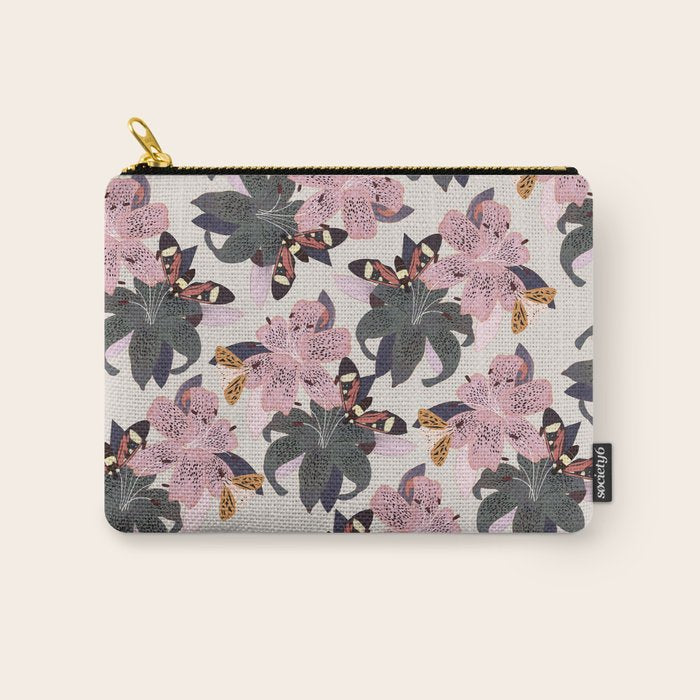 Lilies and butterflies insects Carry All Pouch Gallery Image 1