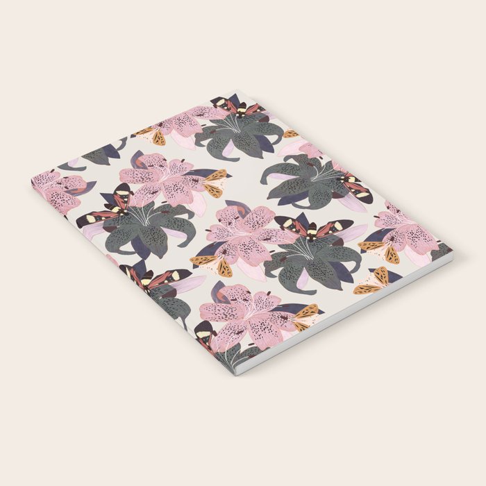 Lilies and butterflies insects Notebook