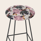 Lilies and butterflies insects Stool Gallery Image 2