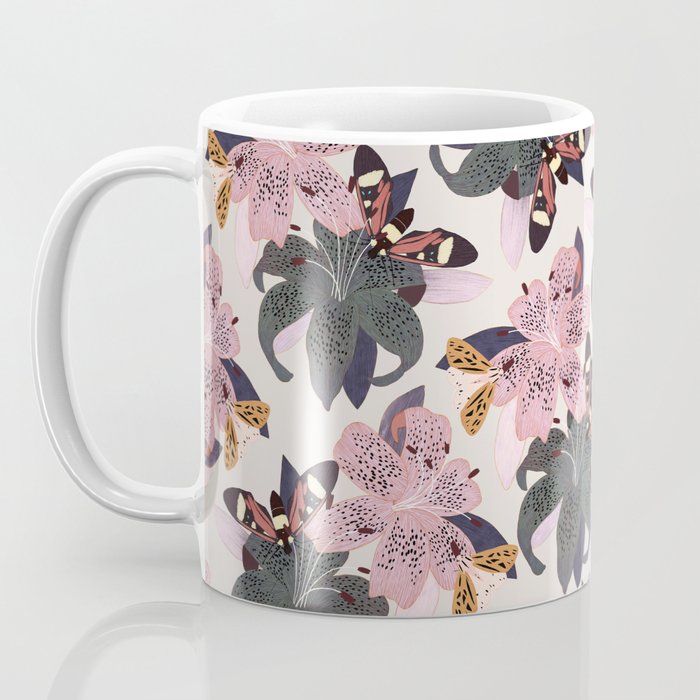 Lilies and butterflies insects Coffee Mug Gallery Image 3