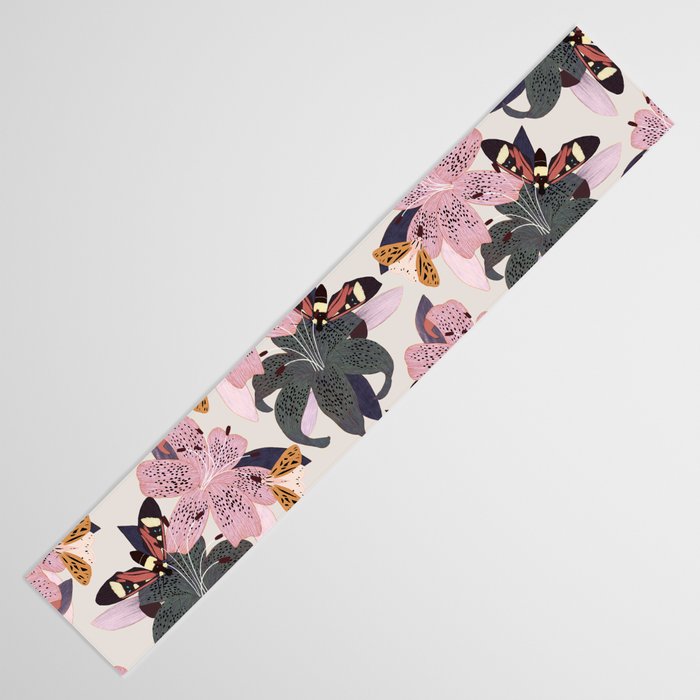 Lilies and butterflies insects Table Runner Gallery Image 3