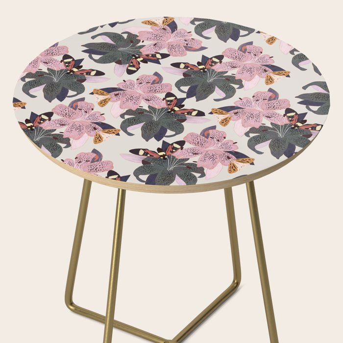 Lilies and butterflies insects Side Table Gallery Image 2