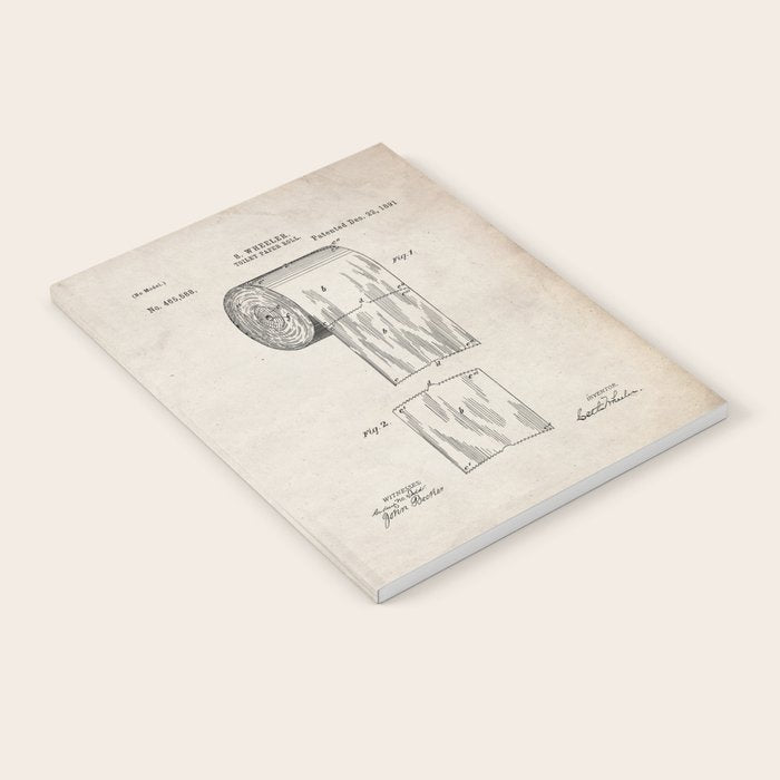 Toilet Paper Patent - Bathroom Art - Antique Notebook Gallery Image 2