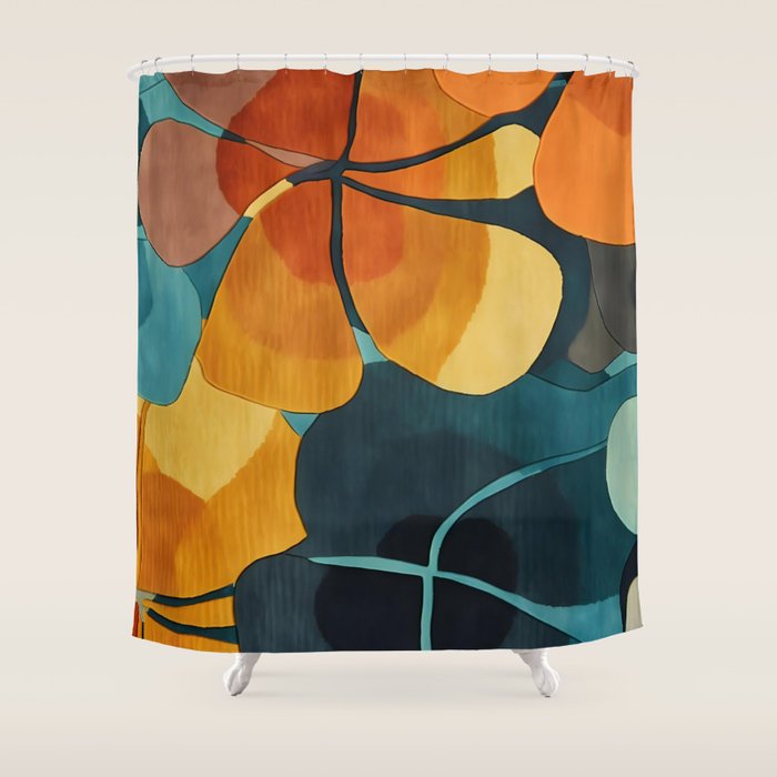 A Floral Palette of Colorful Petals Shower Curtain Gallery Image 1