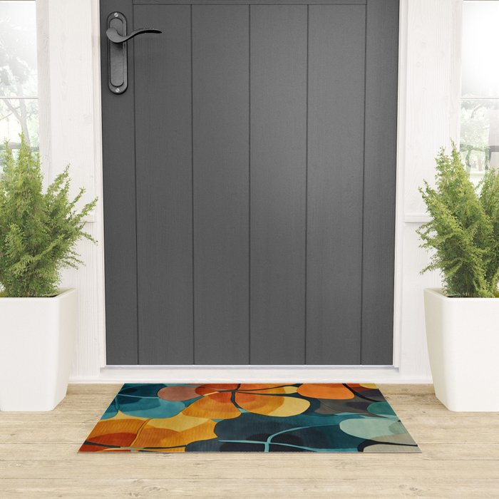 A Floral Palette of Colorful Petals Welcome Mat Gallery Image 3