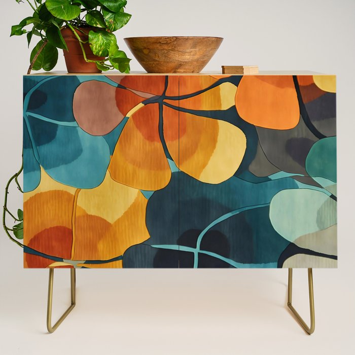A Floral Palette of Colorful Petals Credenza Gallery Image 1