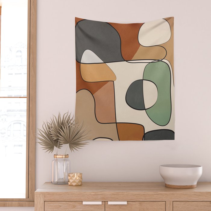 Abstract Line Art 10 Wall Tapestry Gallery Image 2