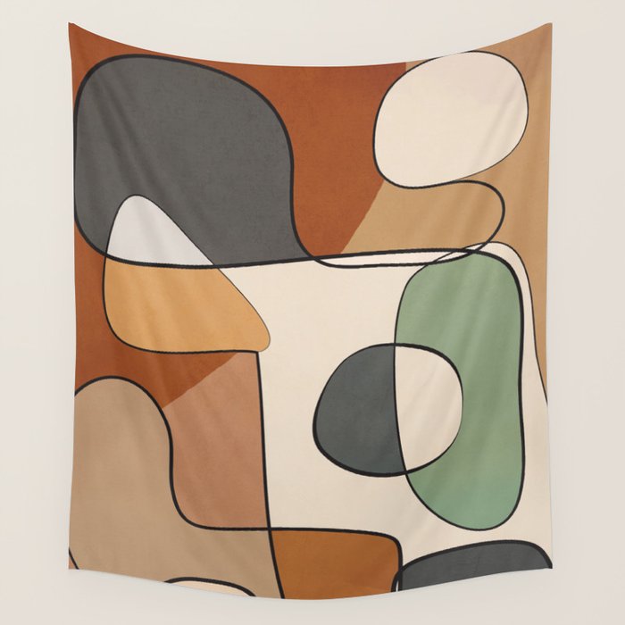 Abstract Line Art 10 Wall Tapestry Gallery Image 4
