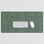 Cool zebras with fuchsia pink shoes and red lips illustration  Desk Mat Gallery Image 1