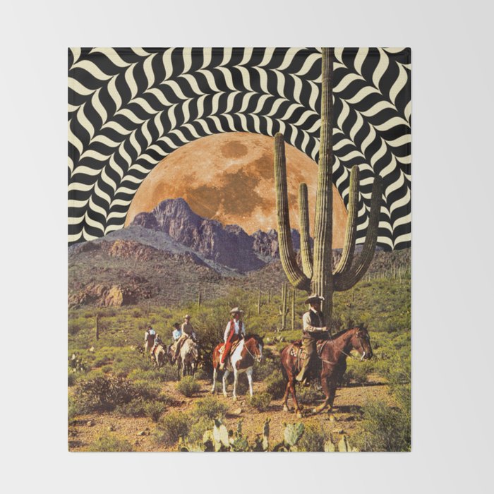 Illusionary Cowboys Throw Blanket Gallery Image 2