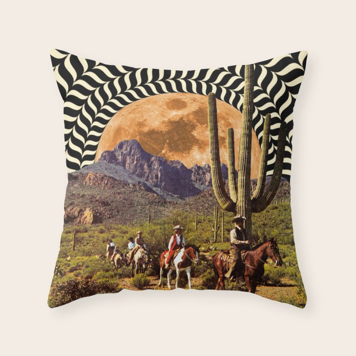 Illusionary Cowboys Throw Pillow Gallery Image 1