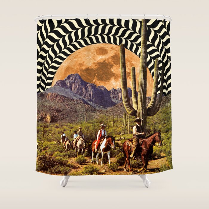 Illusionary Cowboys Shower Curtain Gallery Image 1
