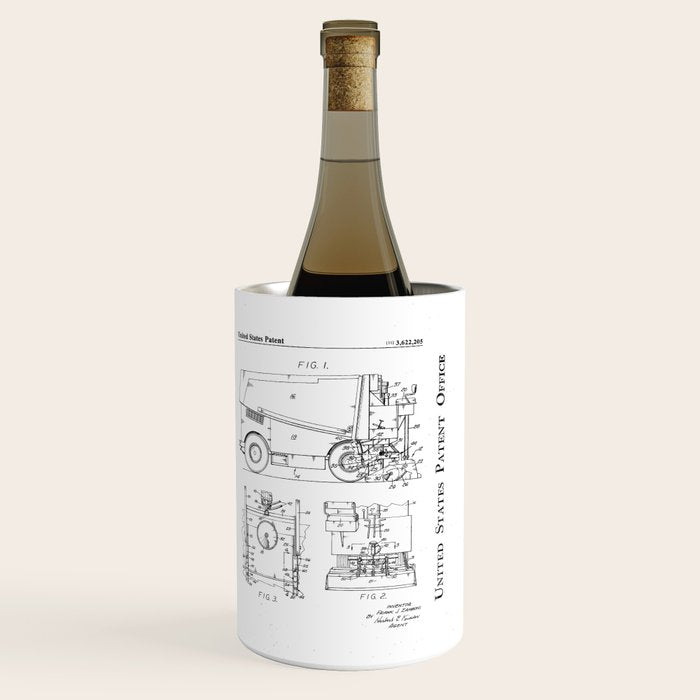 Ice Hockey Patent - Hockey Player Coach Team Art - Black Chalkboard Wine Chiller Gallery Image 3