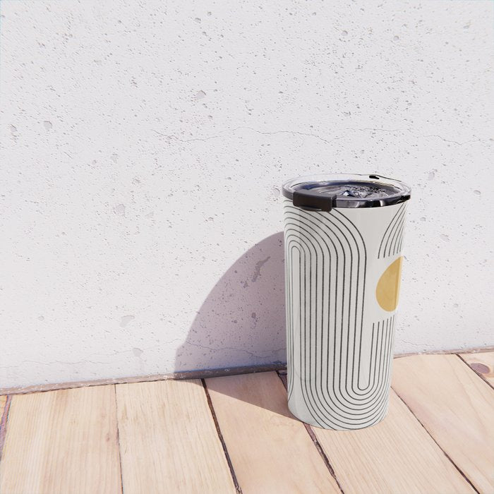 Mid-Century Modern No.22 - Woodblock Print Travel Mug Gallery Image 4