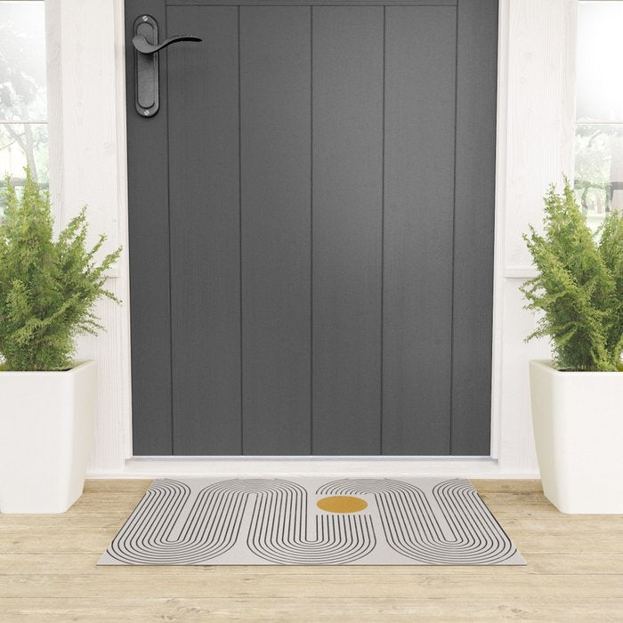 Mid-Century Modern No.22 - Woodblock Print Welcome Mat Gallery Image 3