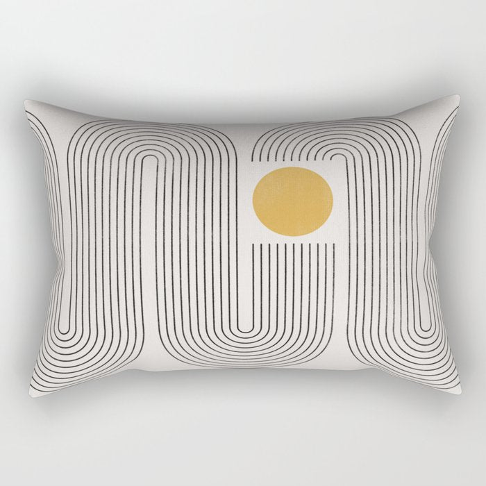 Mid-Century Modern No.22 - Woodblock Print Rectangular Pillow Gallery Image 2