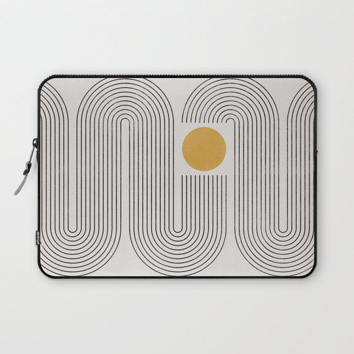 Mid-Century Modern No.22 - Woodblock Print Laptop Sleeve Gallery Image 1