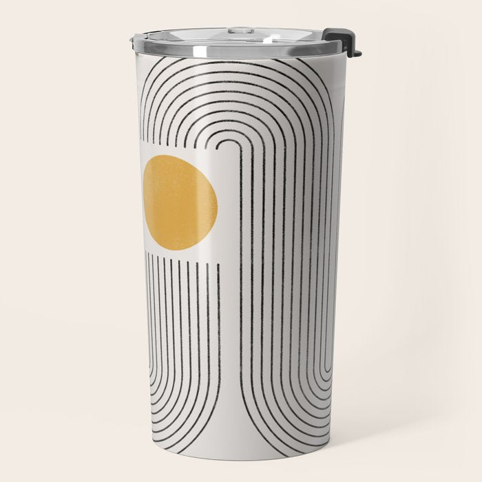 Mid-Century Modern No.22 - Woodblock Print Travel Mug Gallery Image 2