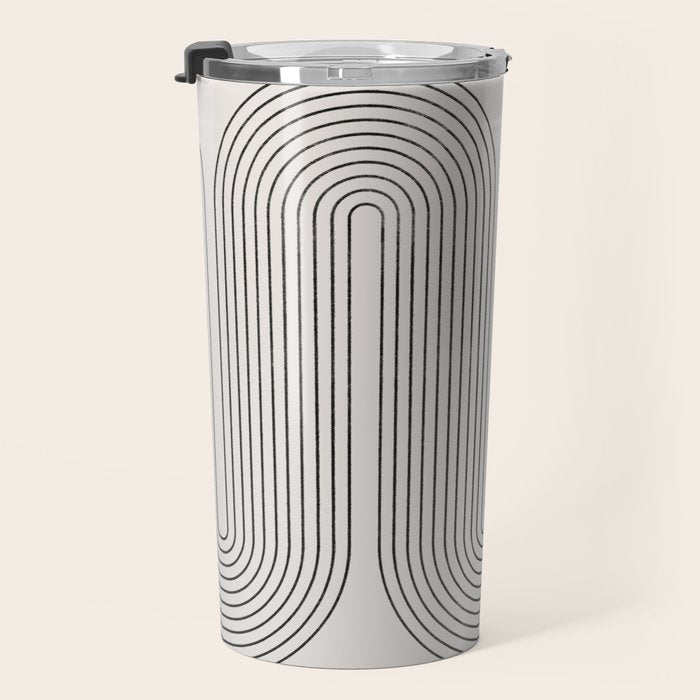 Mid-Century Modern No.22 - Woodblock Print Travel Mug Gallery Image 3