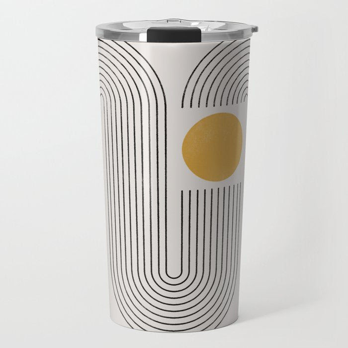 Mid-Century Modern No.22 - Woodblock Print Travel Mug Gallery Image 1