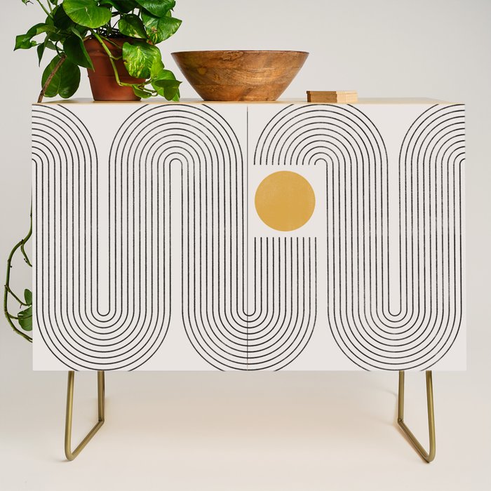Mid-Century Modern No.22 - Woodblock Print Credenza Gallery Image 1