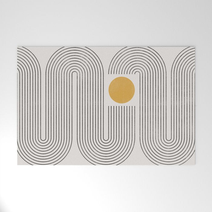 Mid-Century Modern No.22 - Woodblock Print Welcome Mat Gallery Image 1