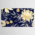 Modern, Boho, Floral Prints, Blue and Yellow Tablecloth Gallery Image 2
