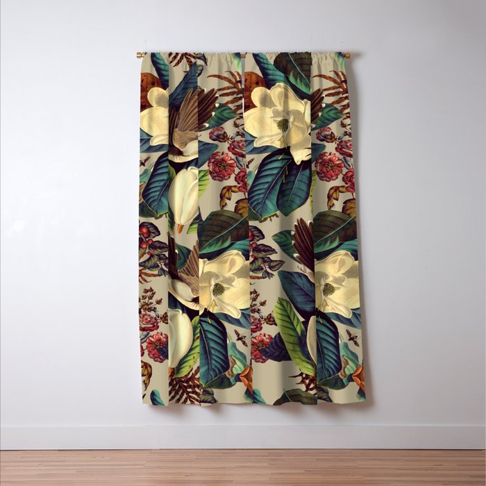 FLORAL AND BIRDS XXI-II Window Curtain Gallery Image 3