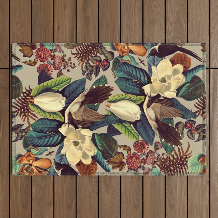FLORAL AND BIRDS XXI-II Outdoor Rug Gallery Image 1