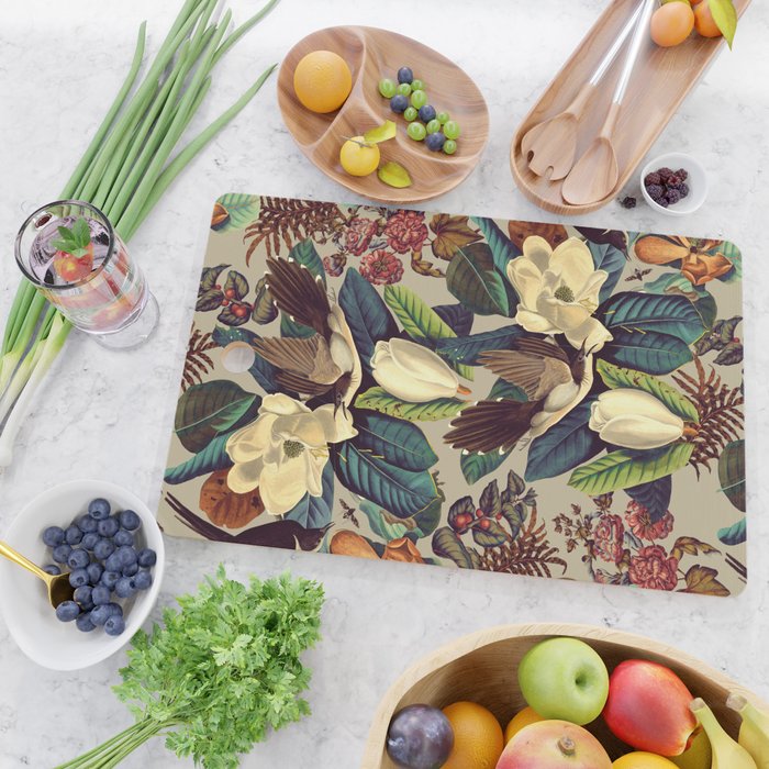 FLORAL AND BIRDS XXI-II Cutting Board Gallery Image 2