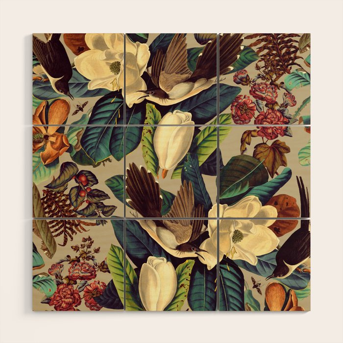 FLORAL AND BIRDS XXI-II Wood Wall Art Gallery Image 1