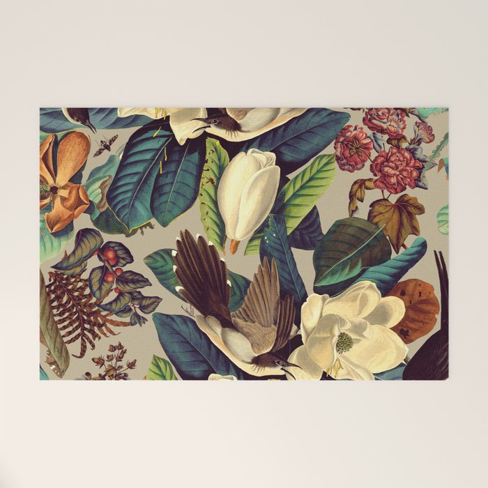 FLORAL AND BIRDS XXI-II Welcome Mat Gallery Image 1