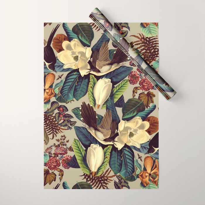 FLORAL AND BIRDS XXI-II Wrapping Paper Gallery Image 1