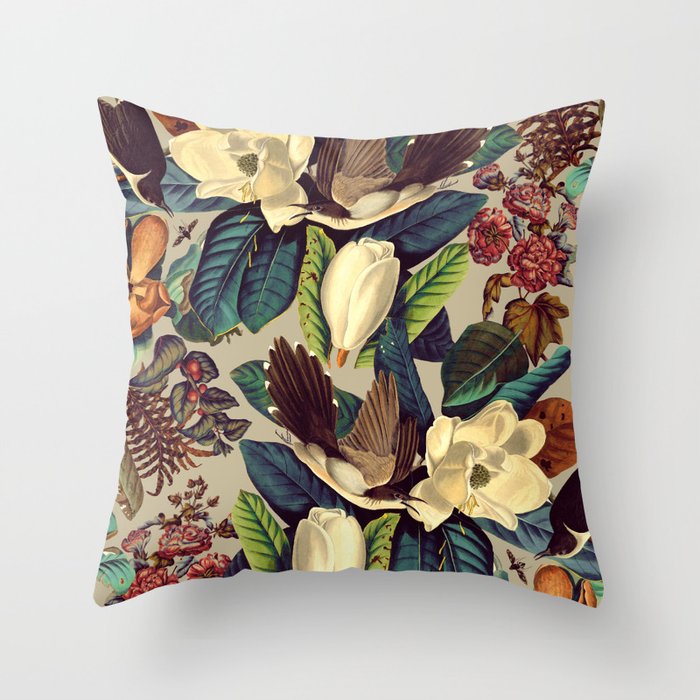 FLORAL AND BIRDS XXI-II Throw Pillow Gallery Image 6