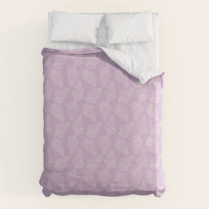 Conch Shell on Lavender Duvet Cover Gallery Image 6
