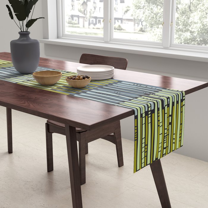 City life geometrics beams moonless night Table Runner Gallery Image 2
