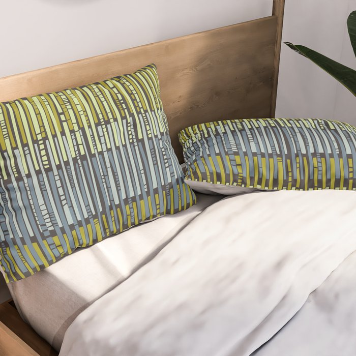 City life geometrics beams moonless night Pillow Sham Gallery Image 2