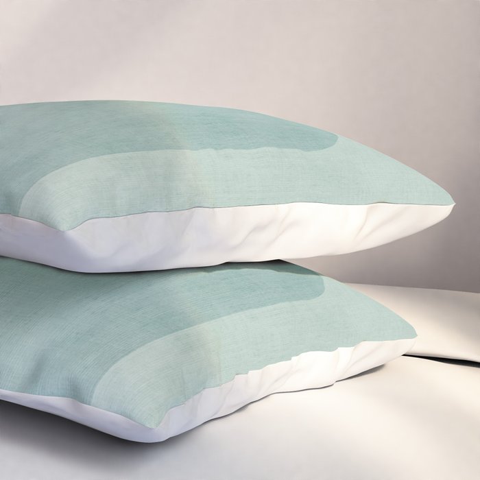 Neutral Blue Tones Geometric Minimalist Artwork Pillow Sham Gallery Image 3