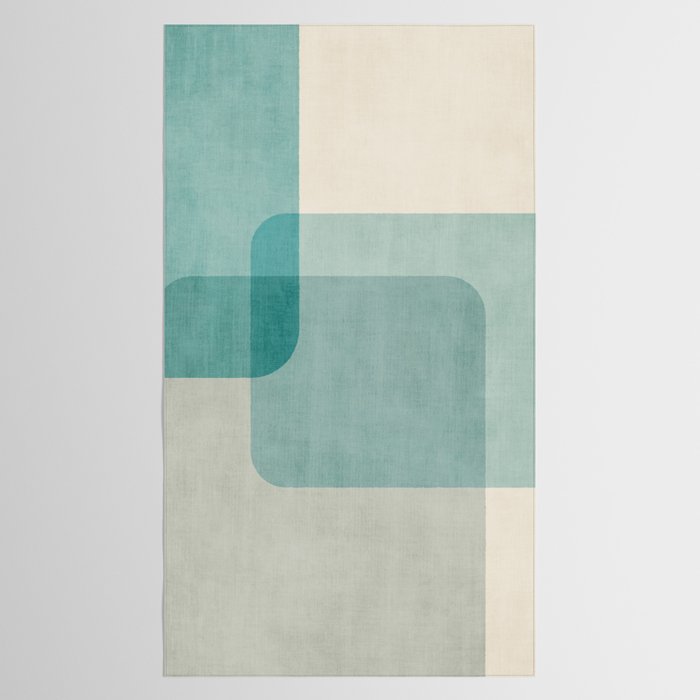 Neutral Blue Tones Geometric Minimalist Artwork Tablecloth Gallery Image 2