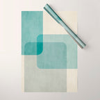 Neutral Blue Tones Geometric Minimalist Artwork Wrapping Paper Gallery Image 1