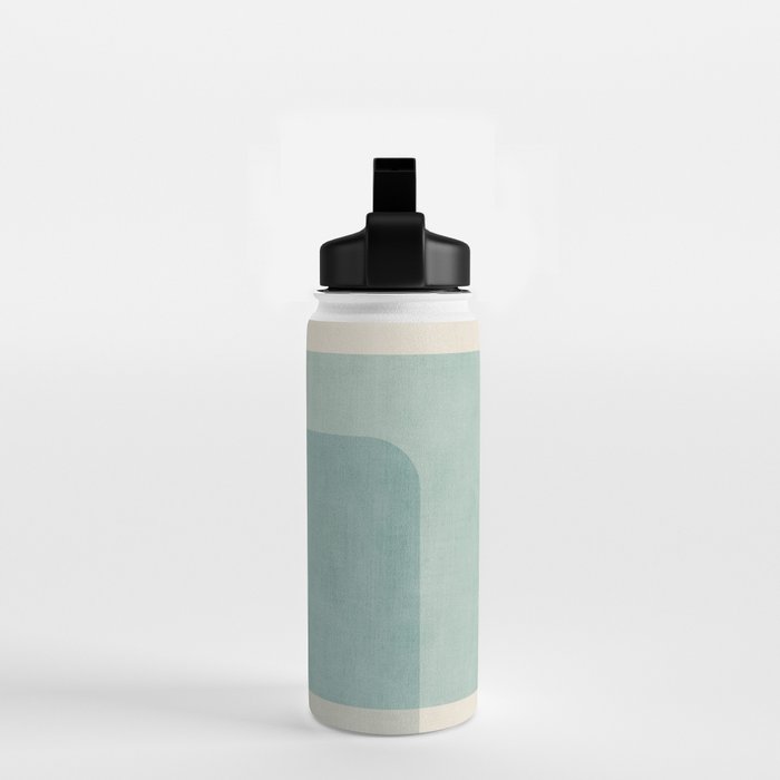 Neutral Blue Tones Geometric Minimalist Artwork Water Bottle Gallery Image 2