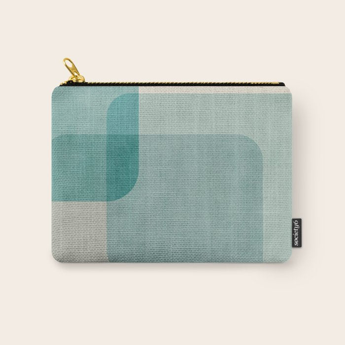 Neutral Blue Tones Geometric Minimalist Artwork Carry All Pouch Gallery Image 1