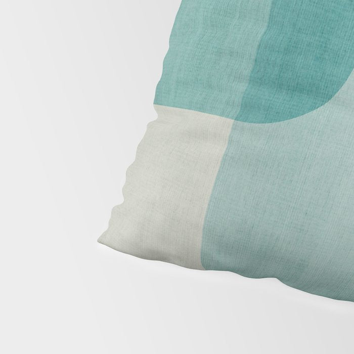 Neutral Blue Tones Geometric Minimalist Artwork Pillow Sham Gallery Image 4