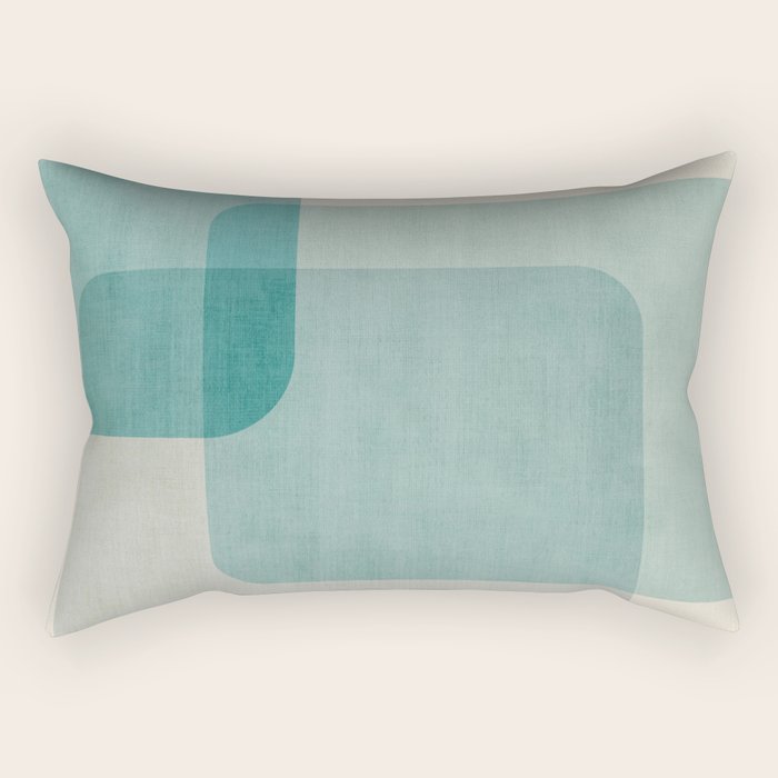 Neutral Blue Tones Geometric Minimalist Artwork Rectangular Pillow Gallery Image 2
