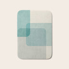 Neutral Blue Tones Geometric Minimalist Artwork Bath Mat Gallery Image 1