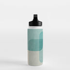 Neutral Blue Tones Geometric Minimalist Artwork Water Bottle Gallery Image 3