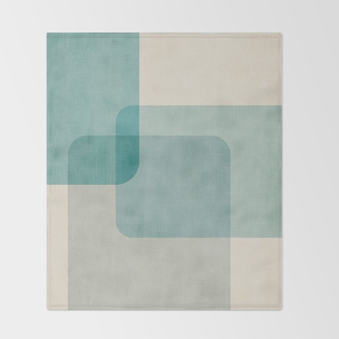 Neutral Blue Tones Geometric Minimalist Artwork Throw Blanket Gallery Image 2